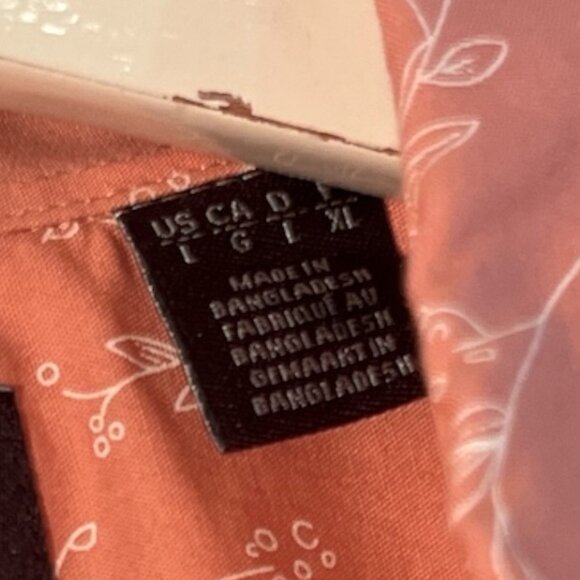 BLACK BROWN 1826 Men's Casual Button Down Shirt Sz L Peach with Cream Detail - Picture 5 of 11